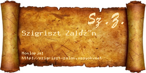 Szigriszt Zalán névjegykártya